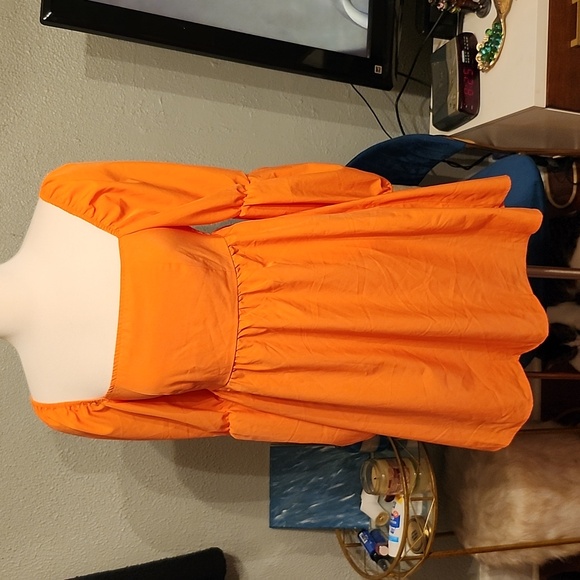 Exlura NWT Boho Peasant Dress Coral Like Color Sz. Small - Picture 4 of 15